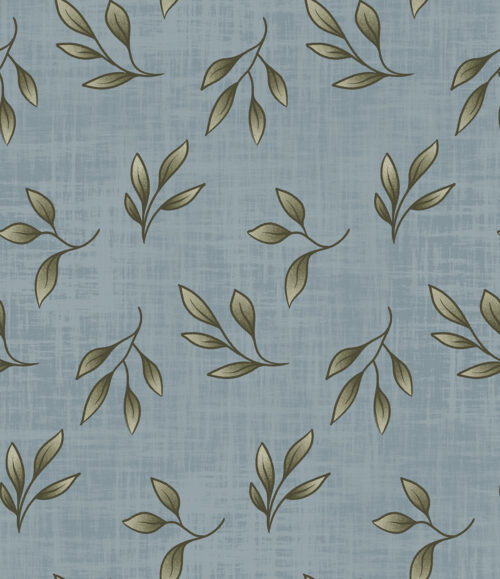 Krystal Winn - Ponies + Peonies Leaf Blue Copy