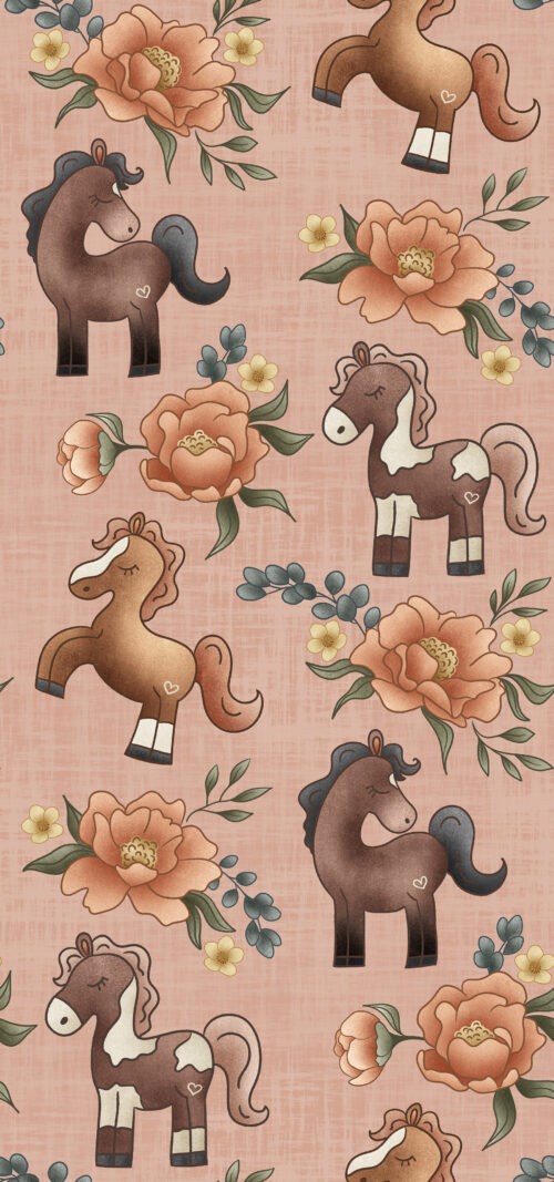 Krystal Winn - Ponies + Peonies Pink Copy