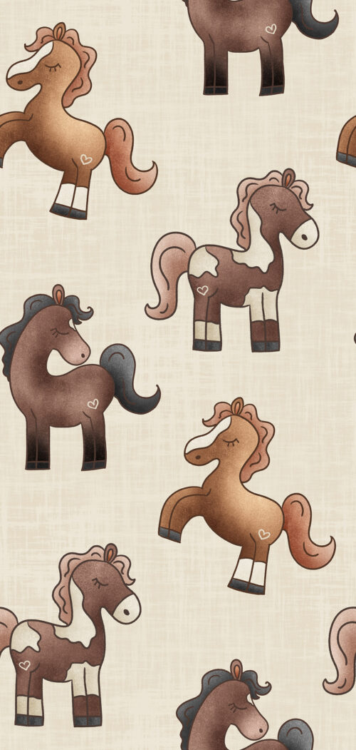 Krystal Winn - Ponies + Peonies Ponies Cream Copy