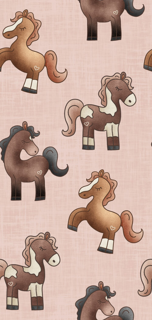 Krystal Winn - Ponies + Peonies Ponies Pink Copy