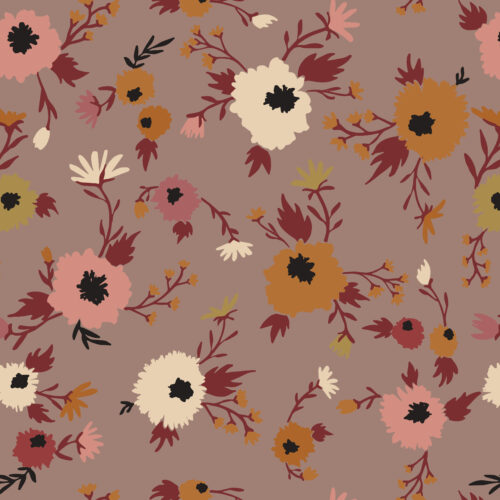 Juniper Row - Prehistoric Bloom In Dusty Mauve 08