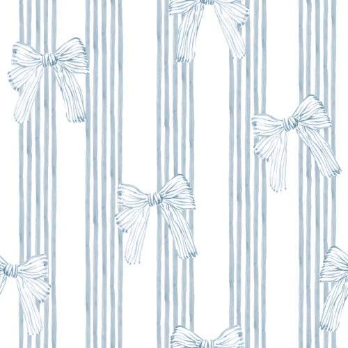 Hip Kid Design - Preppy Bows and Stripes in Columbia Blue