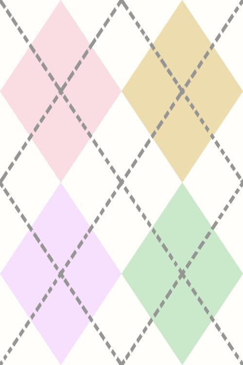 Lindsay Anne - Preppy Pastel Argyle Cream