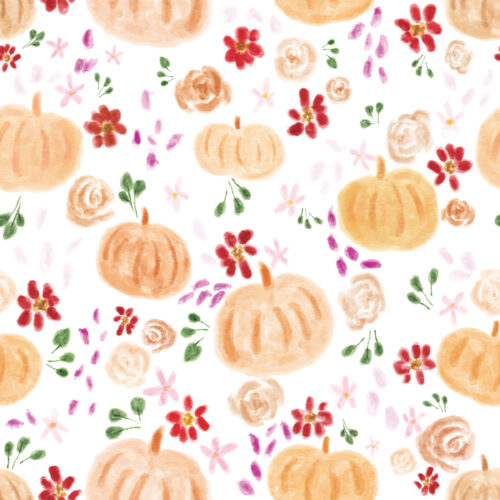 Seamless Gal - Pumpkin Patch Watercolor Floral Pumpkins
