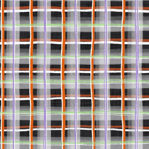 Lindsay Anne - Pumpkin Patch Plaid Midnight Green Purp Orange