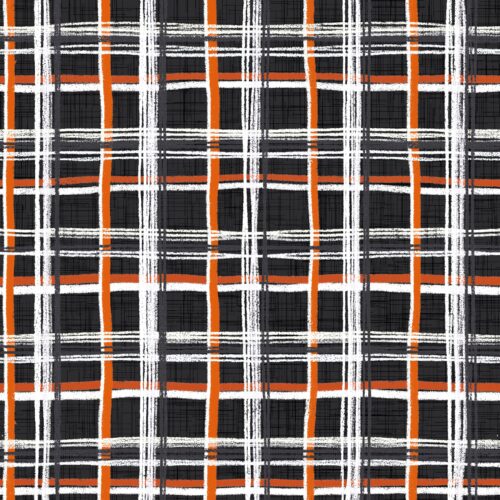 Lindsay Anne - Pumpkin Patch Plaid Midnight Sky Orange