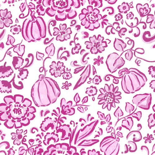 Lindsay Anne - Pumpkin Pottery Floral Pink Raspberry