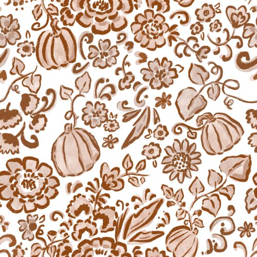 Lindsay Anne - Pumpkin Pottery Floral In Acorn Brown