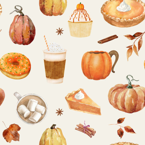 Hip Kid Design - Pumpkin Spice Latte on Spring Wood