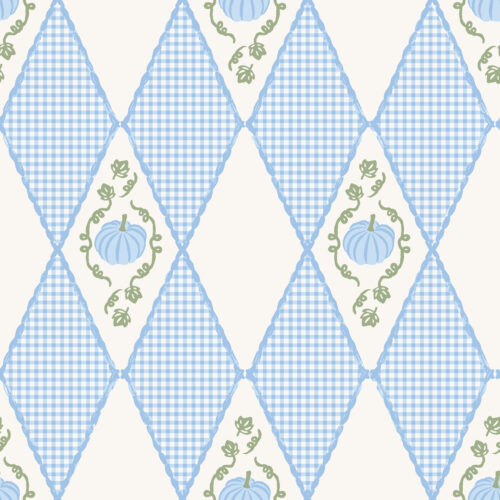 Vivie & Ash - Pumpkin Vine Diamond Gingham Blue
