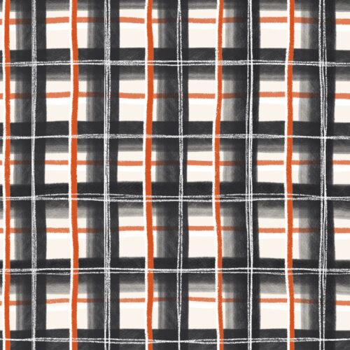 Lindsay Anne - Pumpkin Patch Plaid Ghost White Jackolantern