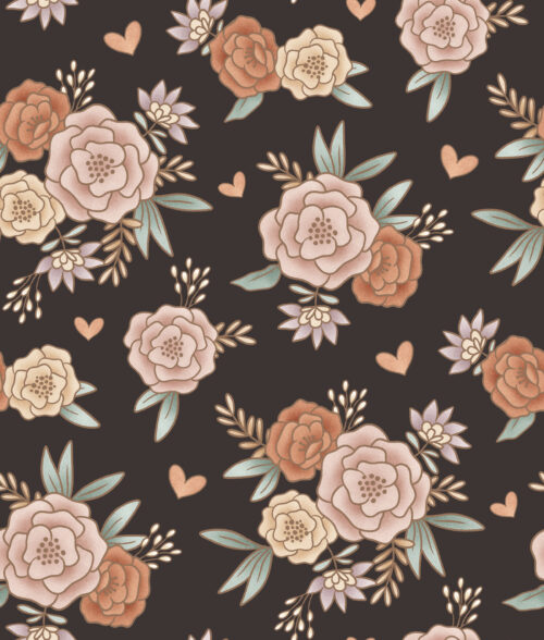 Krystal Winn - Puppy Love Floral Black