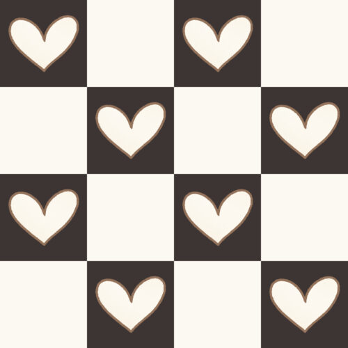 Krystal Winn - Puppy Love Heart Check Black