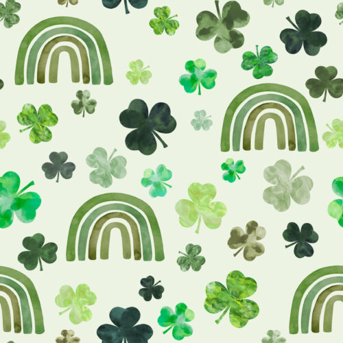 Hip Kid Design - Rainbows and Shamrocks on Pale Green