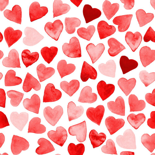 Hip Kid Design - Red Hearts Watercolor