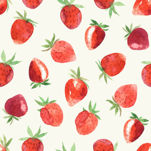 Hip Kid Design - Red Strawberries on Beige
