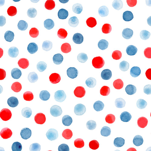 Hip Kid Design - Red and Blue Watercolor Polka Dots