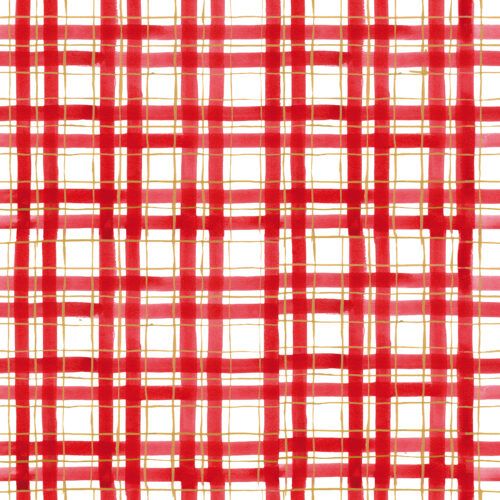 Hip Kid Design - Red and Gold Watercolor Plaid