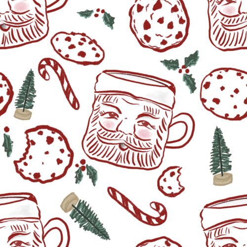 Red And Green Santa Mugs