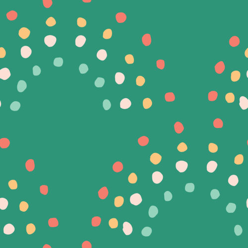 Indy Bloom Designs - Retro Rainbow Dots Teal 5x5