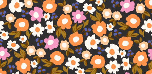 Indy Bloom Designs - Retro Floral In Midnight Plum