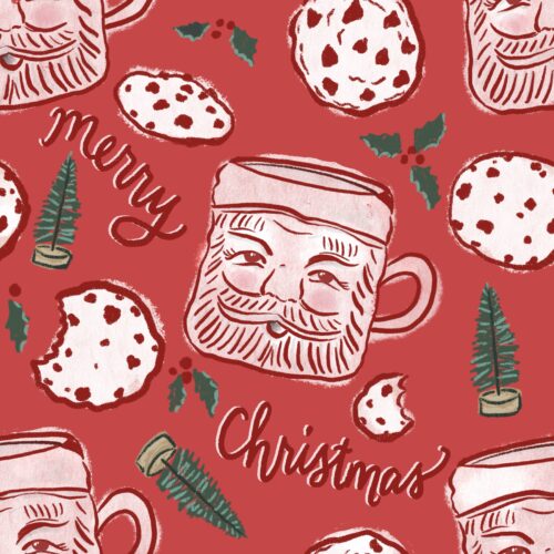 Retro Red Merry Christmas