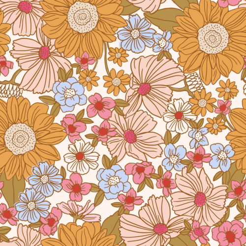 Indy Bloom Designs - Retro Sunflower Garden In Berry