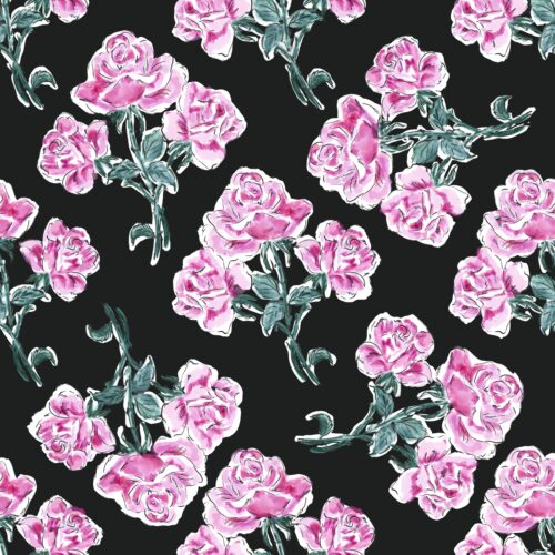 Lindsay Anne - Rose Bunches Black