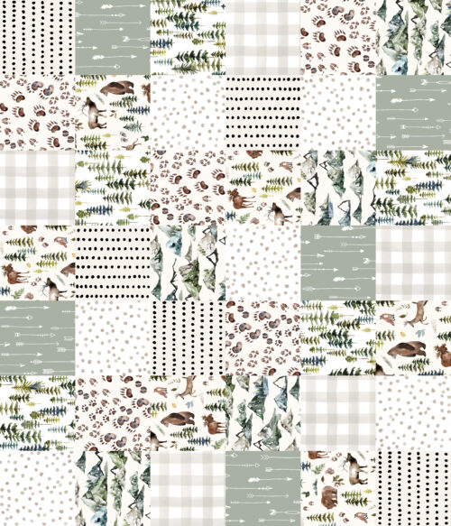 Hip Kid Design - Rotated Woodland Ridge Cheater Quilt