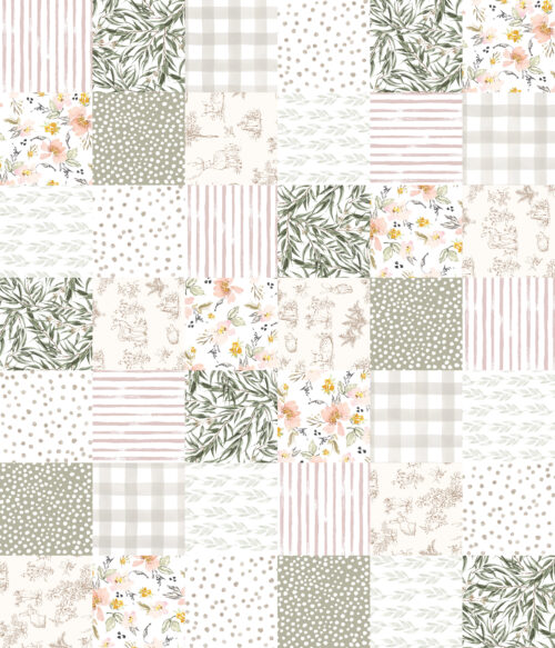 Hip Kid Design - Rotated Woodland Whimsical Forest Cheater Quilt