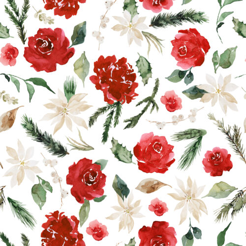 Hip Kid Design - Ruby Red Christmas Florals