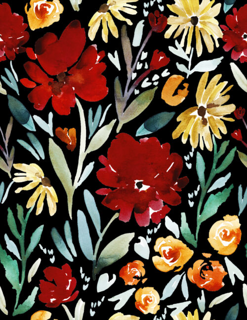 Indy Bloom Designs - Ruby Fields Black 5.41x7