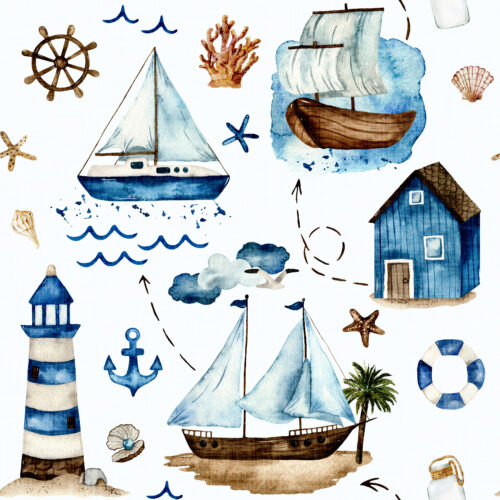 Hip Kid Design - Sailing Adventures on Icy Blue