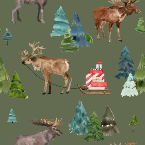 Hip Kid Design - Santa's Helper on Dark Mossy Green