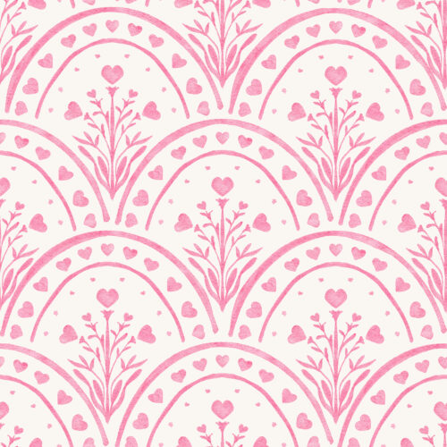 Vivie & Ash - Scalloped Heart Bouquet Pink And White