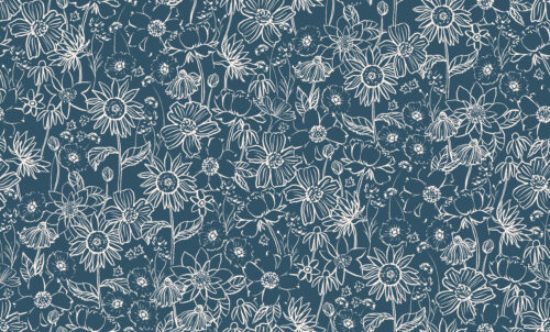 Indy Bloom Designs - Scarlet Autumn Sketch In Midnight Blue (1)
