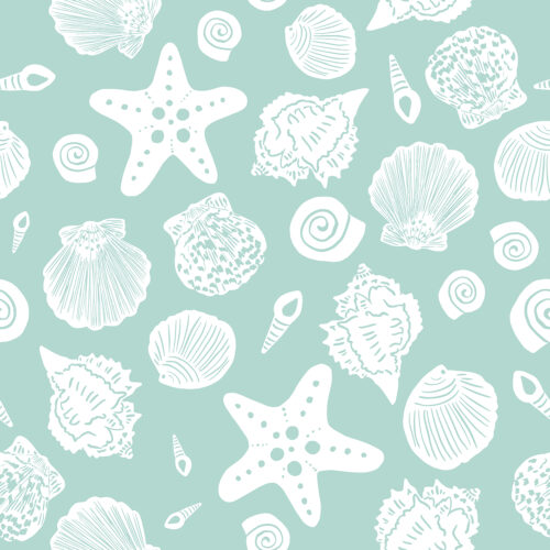 Indy Bloom Designs - Sea Shells In Laguna Green 5x5