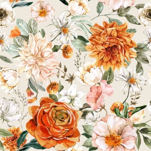 Hip Kid Design - Sedona Vintage Garden Florals on Bone