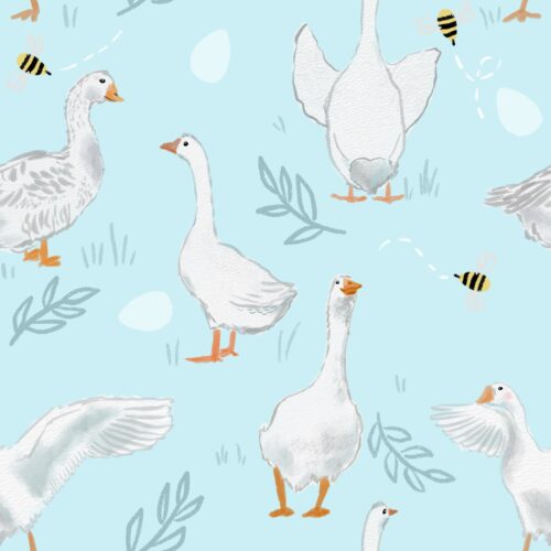 Simple Geese Light Blue