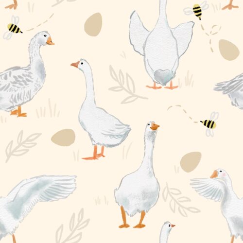 Simple Geese Light Yellow Cream