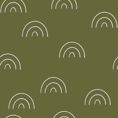 Hip Kid Design - Sketch Rainbows on Olive Green