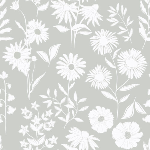 Hip Kid Design - Sketch Wildflowers on Muted Clay Sage