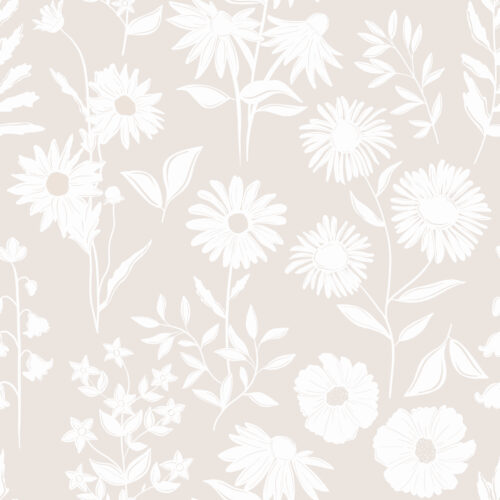 Hip Kid Design - Sketch Wildflowers on Natural Tan