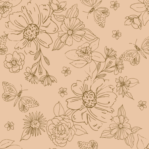 Indy Bloom Designs - Sketched Florals Peach 01