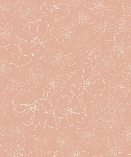 Indy Bloom Designs - Sketched Floral Child In Blush 16x13.3