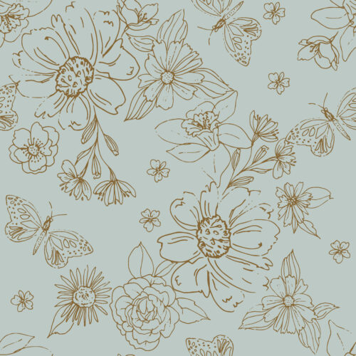 Indy Bloom Designs - Sketched Florals In Blue 01