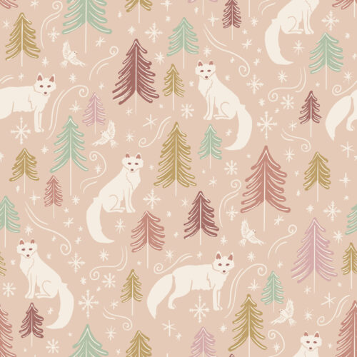 Snow Foxes Dusty Peach