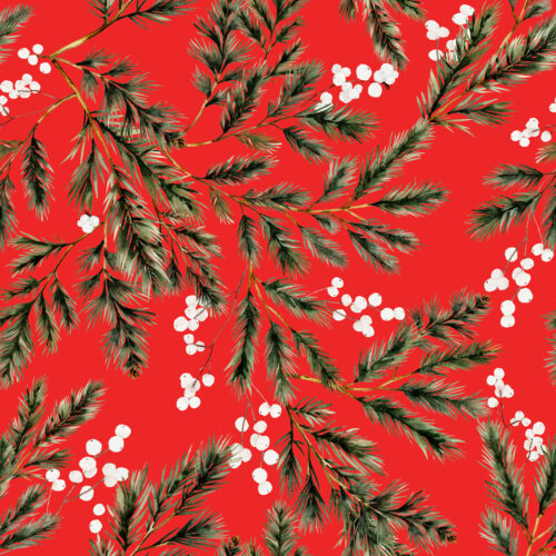 Hip Kid Design - Snowberry Winter Foliage on Pomegranate