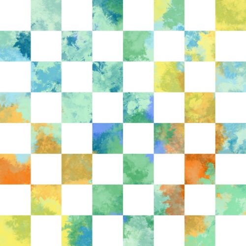 Lindsay Anne - Snowcone Watercolor Checker Green Multi