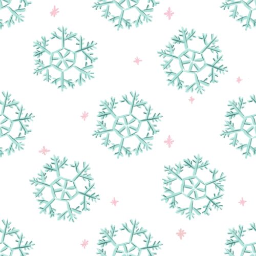 Lindsay Anne - Snowflakes Mint Pink